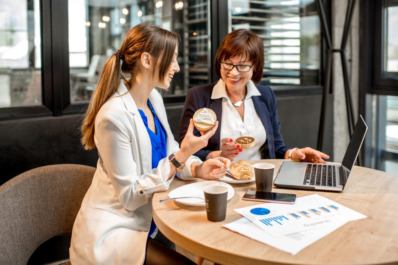 business women during a coffee time in the cafe