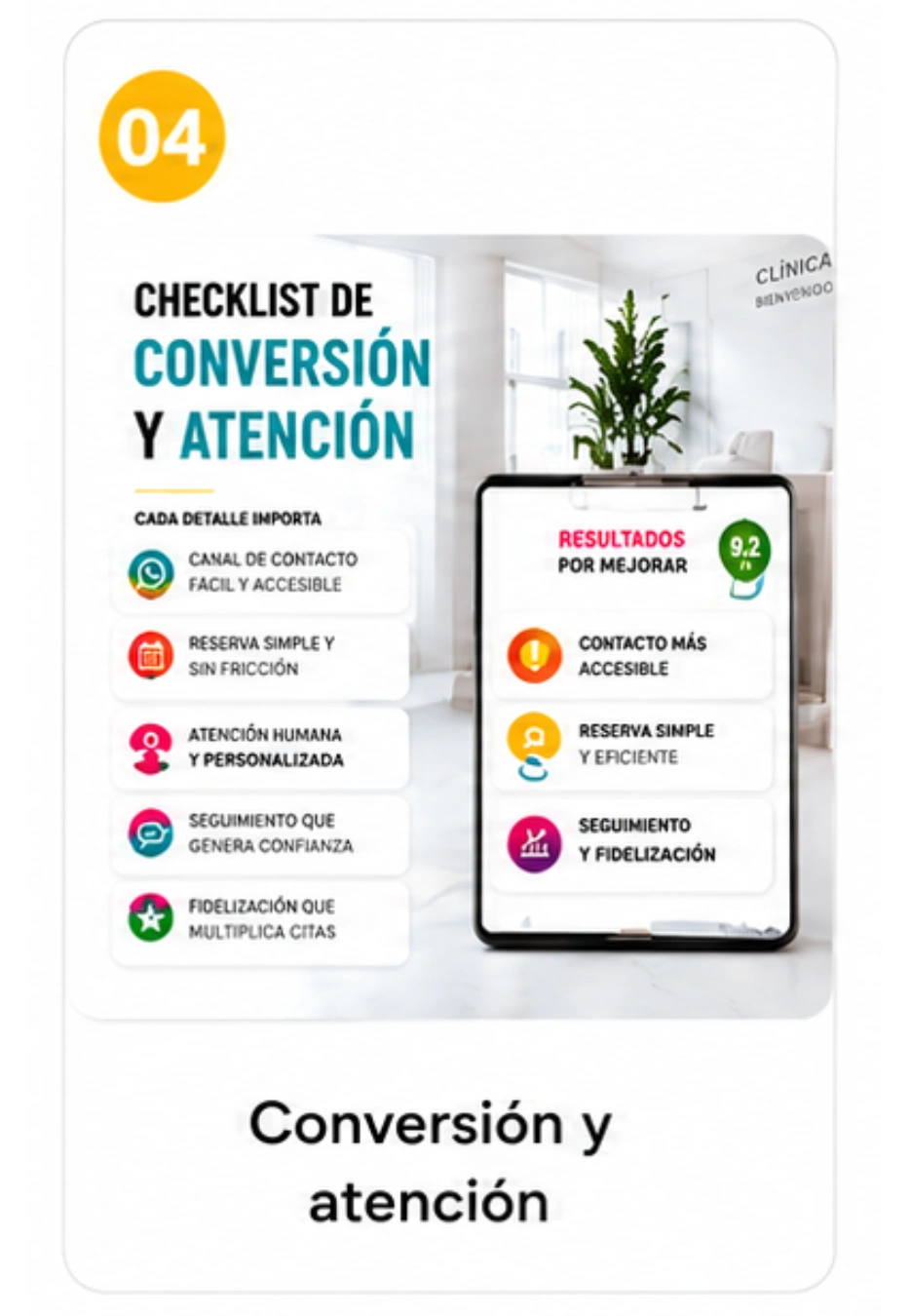 Landing Checklist para clinicas 5 Checkist que incluye 4